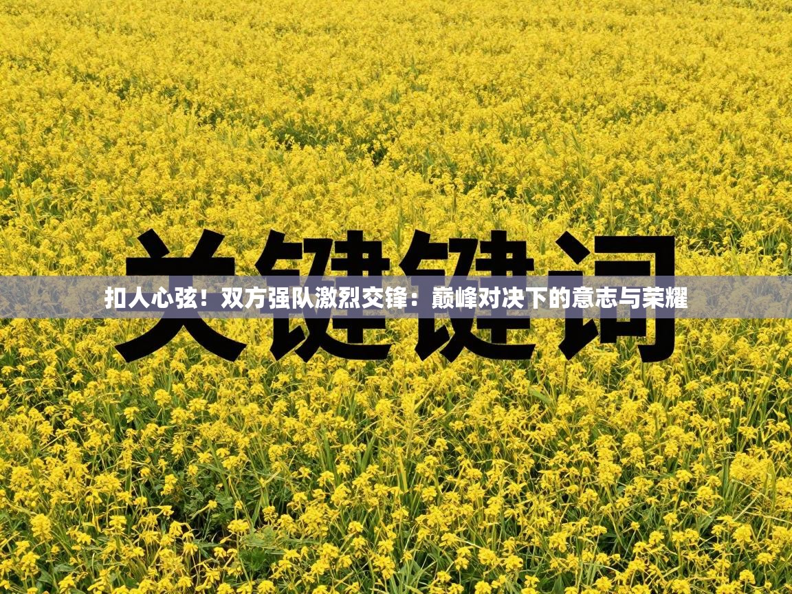 扣人心弦！双方强队激烈交锋：巅峰对决下的意志与荣耀  第2张